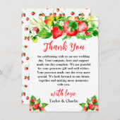 Strawberries and Daisies Wedding Bedankkaart (Voorkant / Achterkant)