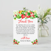 Strawberries and Daisies Wedding Bedankkaart (Staand voorkant)