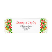 Strawberries and Daisies Wedding Etiket (Voorkant)