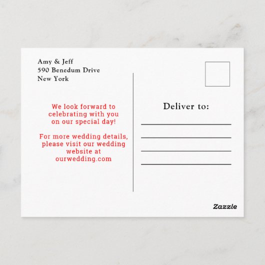 Strawberries and Daisies Wedding Save The Date Briefkaart (Achterkant)