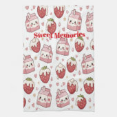 Strawberries and Milk Kitchen Towel Theedoek (Verticaal)