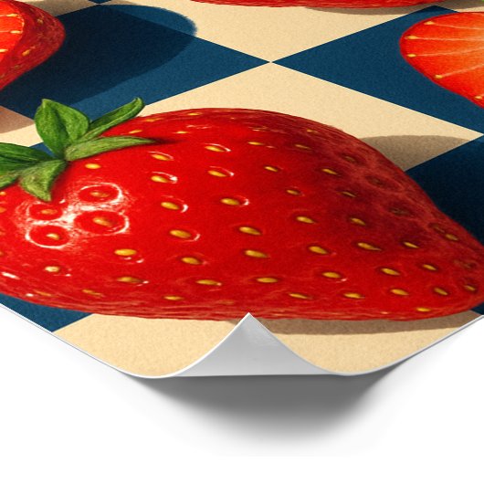 Strawberries art, Bold Fruit Poster (Hoek)