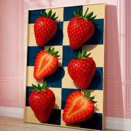 Strawberries art, Bold Fruit Poster