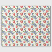 Strawberries Blueberries Fruit Cadeaupapier (Vlak)