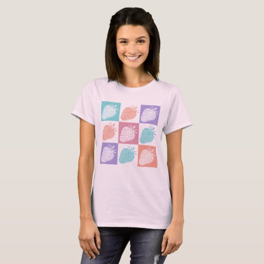 Strawberries Colorful Summer T-shirt (Voorkant volledig)