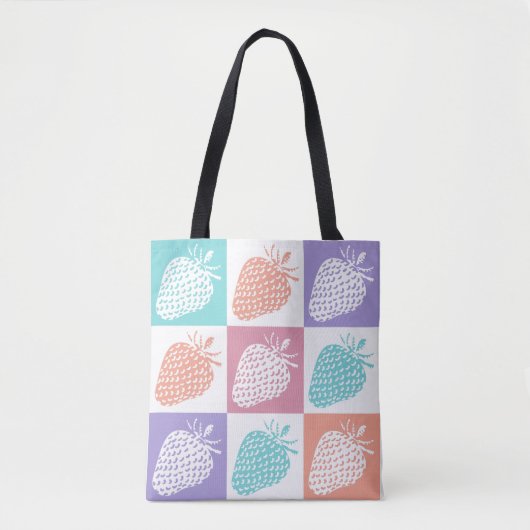Strawberries Colorful Summer Tote Bag (Voorkant)