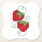 Strawberries Cross Stitch Foto Kartonnen Onderzetters (Voorkant)