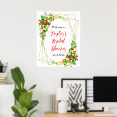 Strawberries Daisies Bridal Shower Welcome Sign Poster (Thuiskantoor)