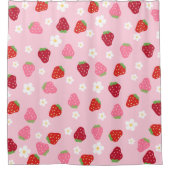 Strawberries & Daisies Shower Curtain Douchegordijn (Voorkant)
