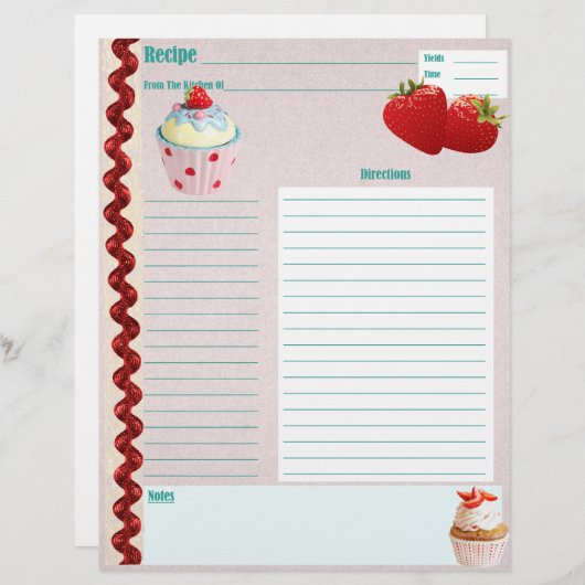 Strawberries en crèmepagina (Voorkant / Achterkant)