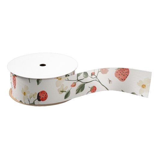 Strawberries Flowers Birthday Grosgrain Lint (Spoel)