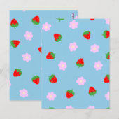 Strawberries & Flowers Briefkaart (Voorkant / Achterkant)