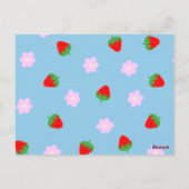Strawberries & Flowers Briefkaart (Achterkant)