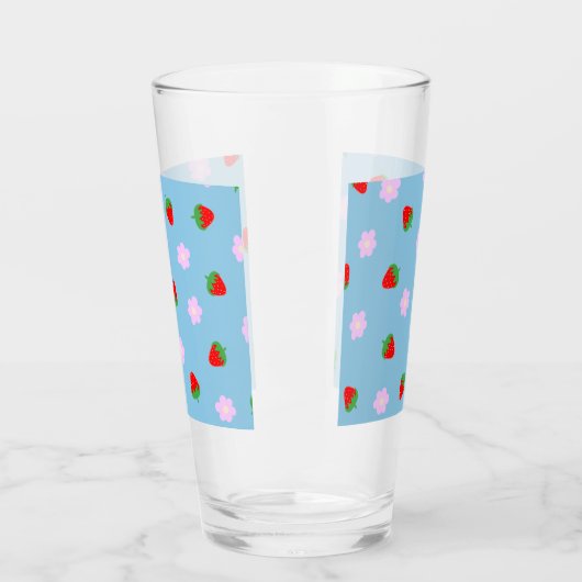 Strawberries & Flowers Glas (Links)