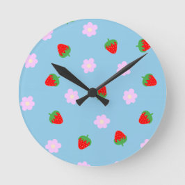 Strawberries & Flowers Ronde Klok