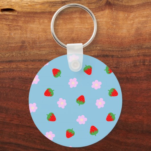 Strawberries & Flowers Sleutelhanger (Voorkant)