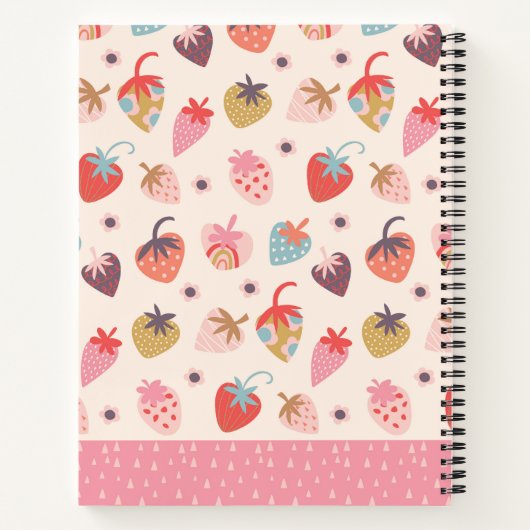 Strawberries fun Spiral Notebook Notitieboek (Achterkant)