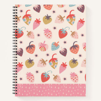 Strawberries fun Spiral Notebook Notitieboek