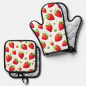 Strawberries Ovenwant & Pannenlap Set (Voorkant / Achterkant)