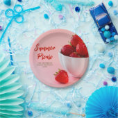 Strawberries Photo Summer Picnic Family Reunion Papieren Bordje (Feest)