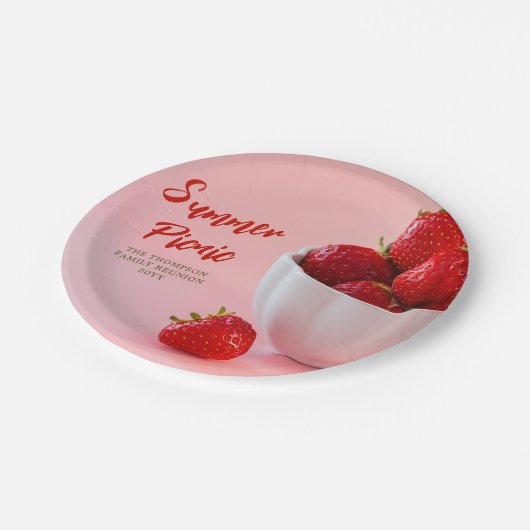 Strawberries Photo Summer Picnic Family Reunion Papieren Bordje (Gekanteld)