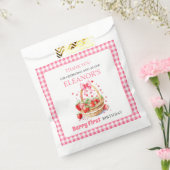Strawberries pink Berry First Birthday Thank You Bedankzakje (Gezegeld)