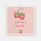 STRAWBERRIES PINK BOW BIRTHDAY  SERVET (Voorkant)