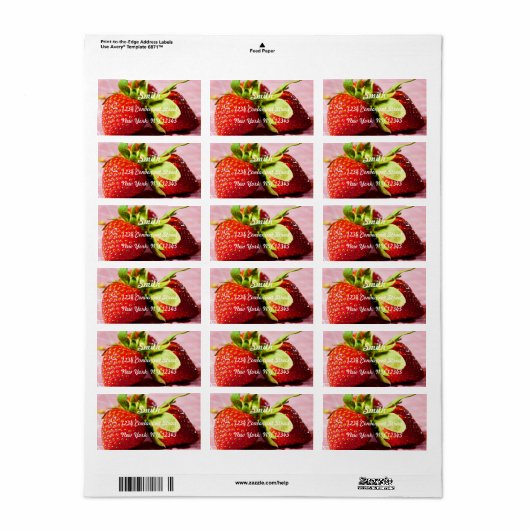 Strawberries Return Address Label (Full Sheet)
