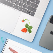 Strawberries Sticker (Laptop met iPhone)
