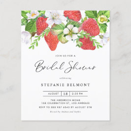 Strawberries Summer Bridal Shower Invitation
