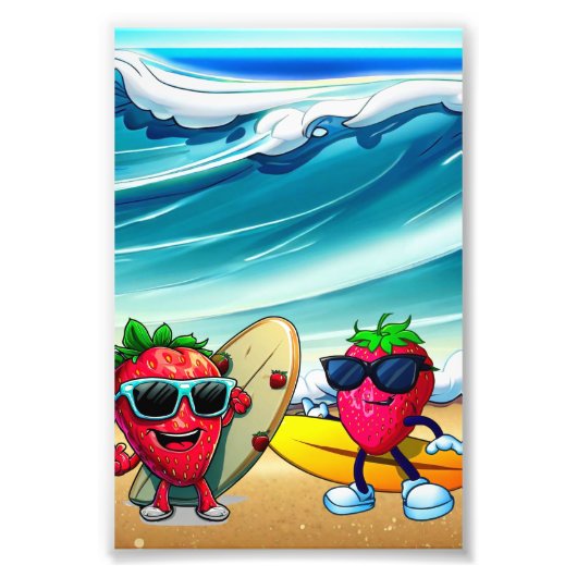 STRAWBERRIES SURFERS FOTO AFDRUK (Voorkant)