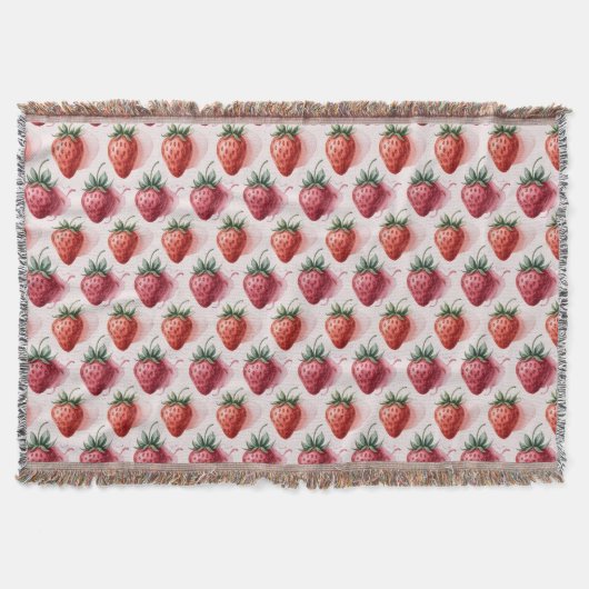 Strawberries Vintage Boho Dreamscape Botanical Deken (Voorkant)