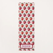 Strawberries Vintage Boho Yoga Mat Custom Name (Voorkant)