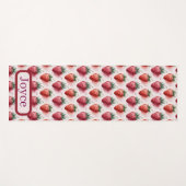 Strawberries Vintage Boho Yoga Mat Custom Name (Voorkant (horizontaal))