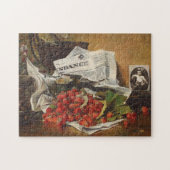 Strawberries  voorjaarsfruit op krant legpuzzel (Horizontaal)