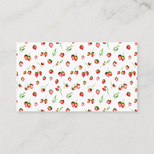 Strawberries with Foliage Birthday A Note On Gifts Informatiekaartje (Achterkant)