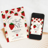 Strawberry 1st Birthday Berry Sweet One Kaart