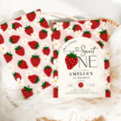 Strawberry 1st Birthday Berry Sweet One Kaart