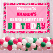 Strawberry 1st Birthday Celebration Welcome Spandoek
