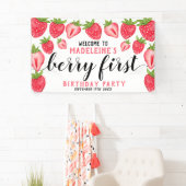 Strawberry 1st jarig feest Berry First Welkom Spandoek (Insitu)