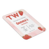 Strawberry 2 verjaardagsuitnodiging magneet (Rechterzijde)