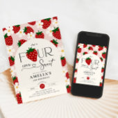 Strawberry 4th Birthday Four Ever Sweet Kaart