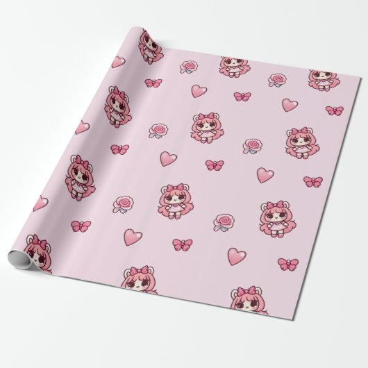 Strawberry Adorbs Cadeaupapier (Uitgerold)