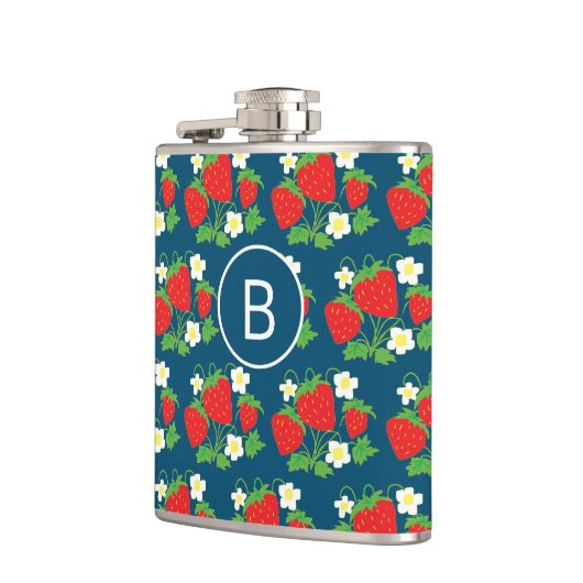 Strawberry and Flower Blue Pattern Monogrammed Heupfles (Links)