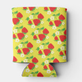 Strawberry and Flower Yellow Pattern Blikjeskoeler (Achterkant)