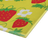 Strawberry and Flower Yellow Pattern Snijplank (Hoek)