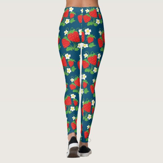 Strawberry and Flowers Pattern Leggings (Achterkant)