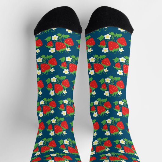Strawberry and Flowers Pattern Sokken (Top)