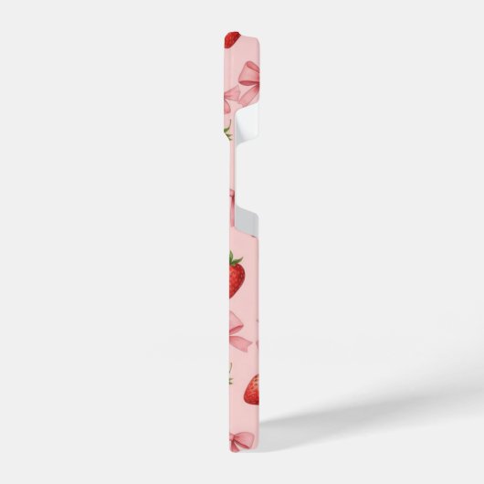 Strawberry and Pink Bows Pattern Phone Case iPhone Hoesje (Linkerkant)