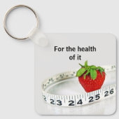 Strawberry and Tape Measure With Quote Sleutelhanger (Voorkant)